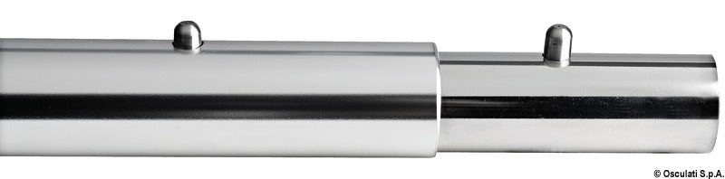 Straight line pole connectors, fitted with two spring lock buttons