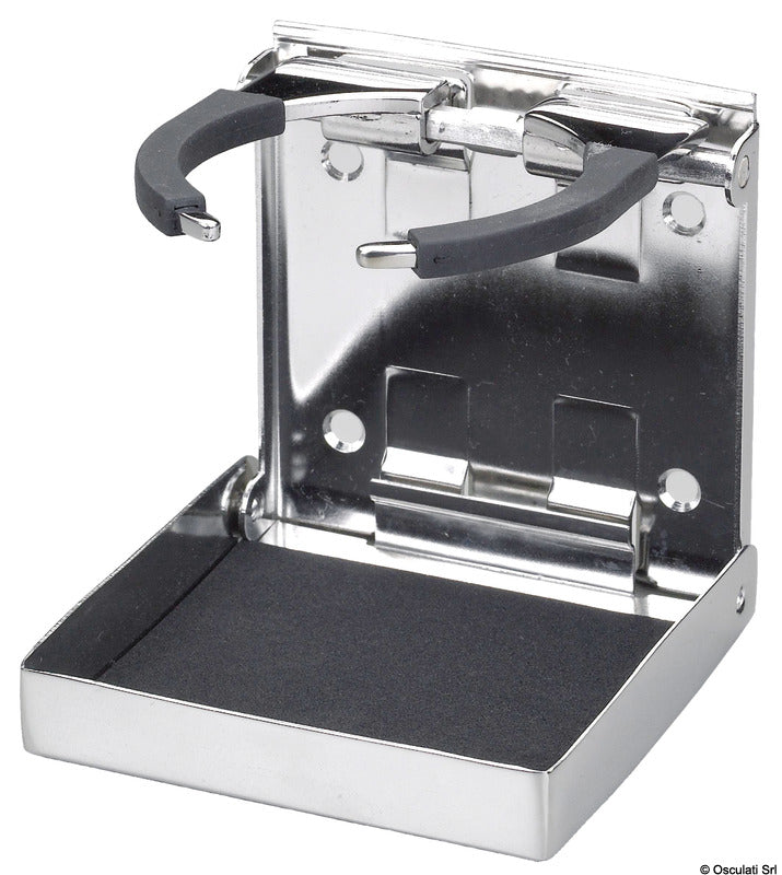 Säädettävä ja kokoontaitettava lasi- ja tölkkiteline