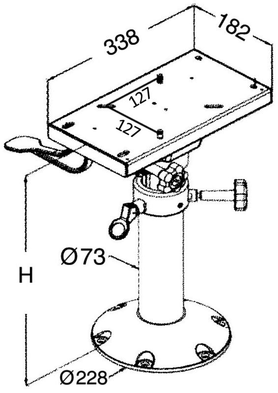 Pedestal with swivel slide