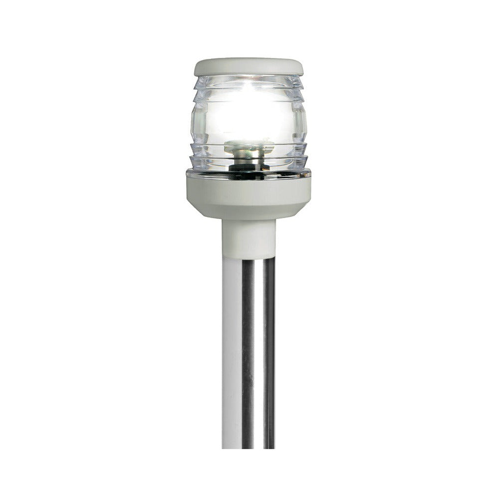Anchor light with retractable pole and recessed wi