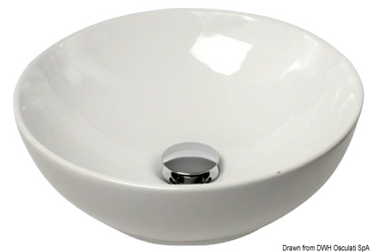 Hemispheric ceramic sink, for surface mounting