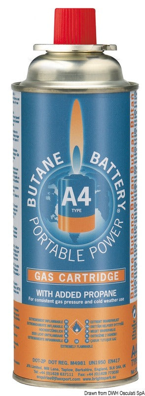 Bärbar gasspis med integrerad flaska och patron