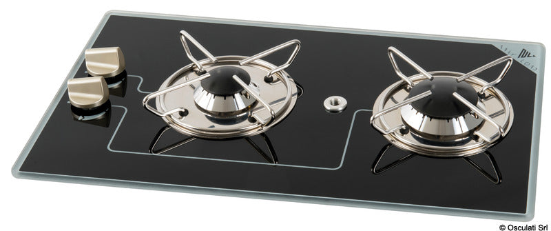 Gas hob with pyroceram burners