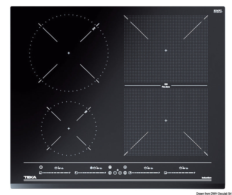 Induktionshällar av glaskeramisk typ med multireglage