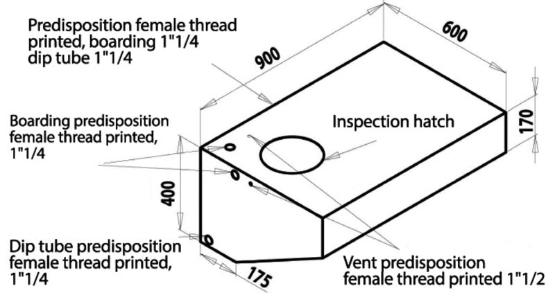 Suuri jäykkä säiliö juomakelpoiselle vedelle