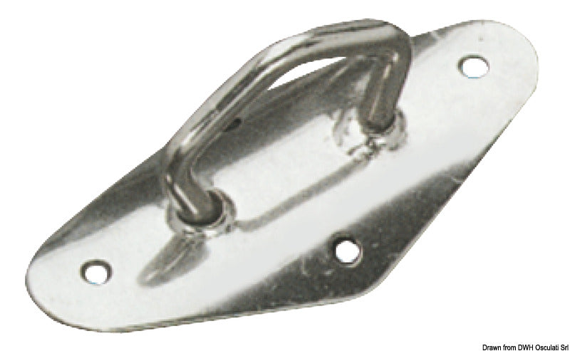 Ruostumattomasta teräksestä valmistettu spinaakkeritangon kiinnitys pystysuoraan kaarevaan pohjaan