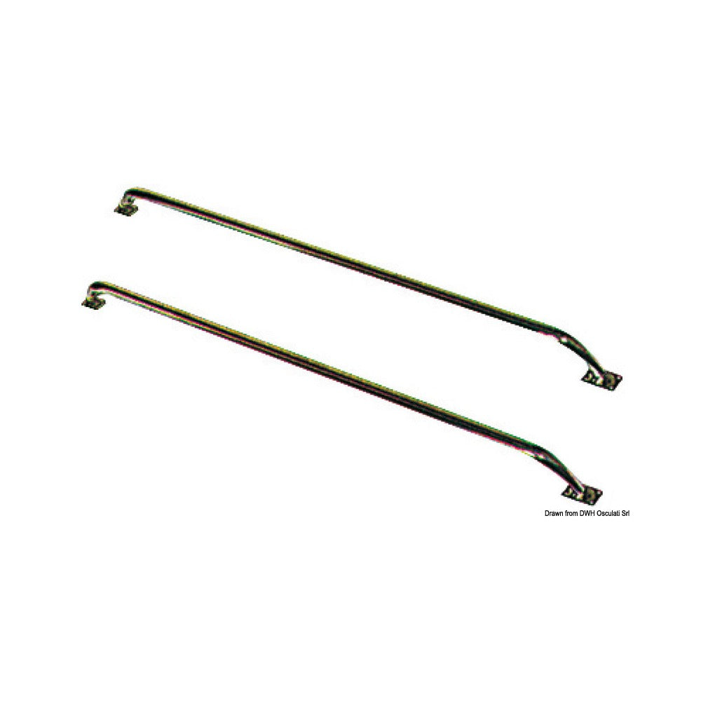 Stainless steel side handrail with inclined uprigh