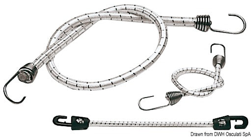 Bungee- / koukkuilmaköydet ruostumattomasta teräksestä tai nylonia