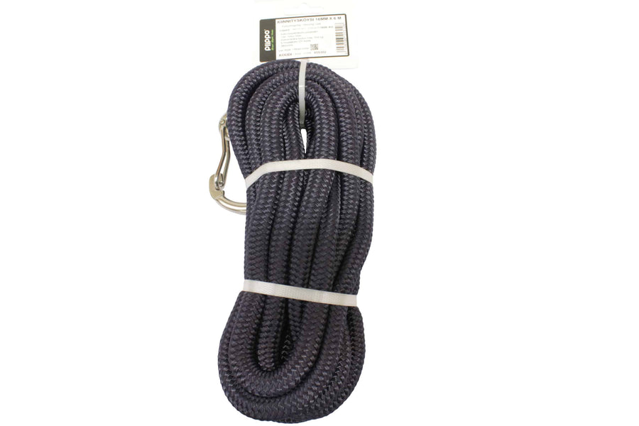 Kiinnitysköysi karabiinihakasella 16mm x 6m