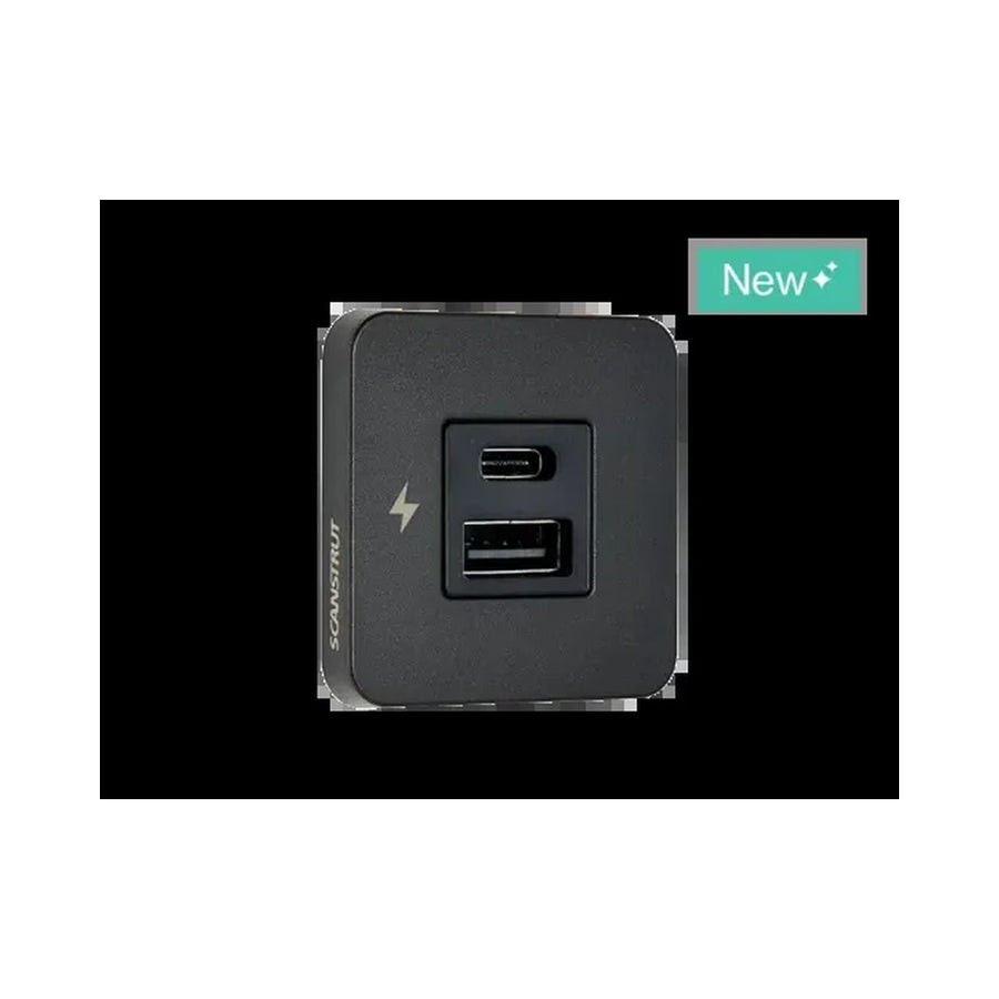SCANSTRUT kaksois USB-A + USB-C -laattakiinnike