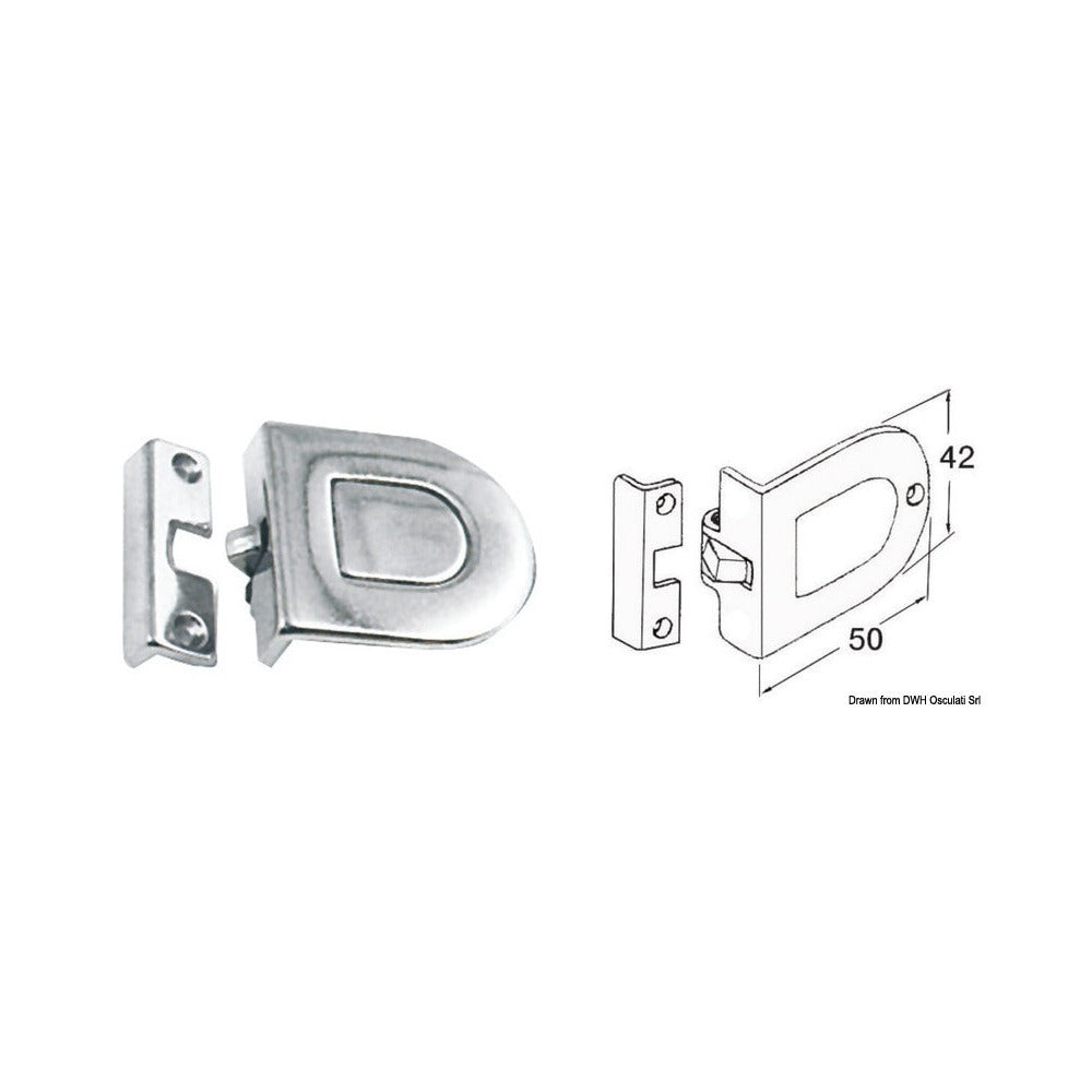 Latch with pressure opening