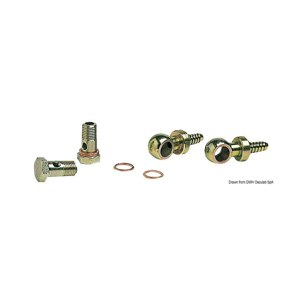 Kit fitted with 2 swivelling brass joints + 2 hose
