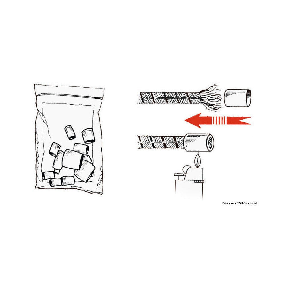 Heat-shrinkable white plastic terminals for lines