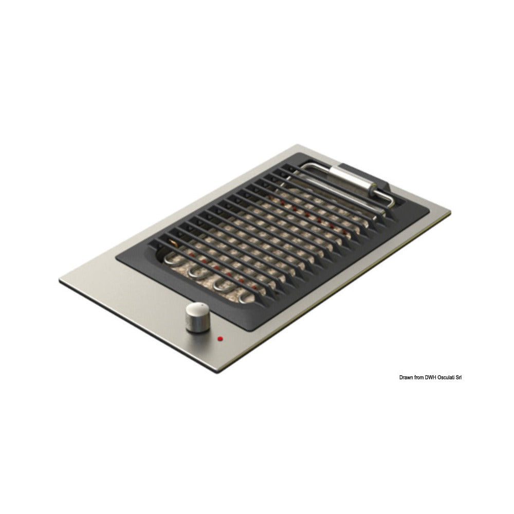 Satin-finish stainless steel electric barbecue