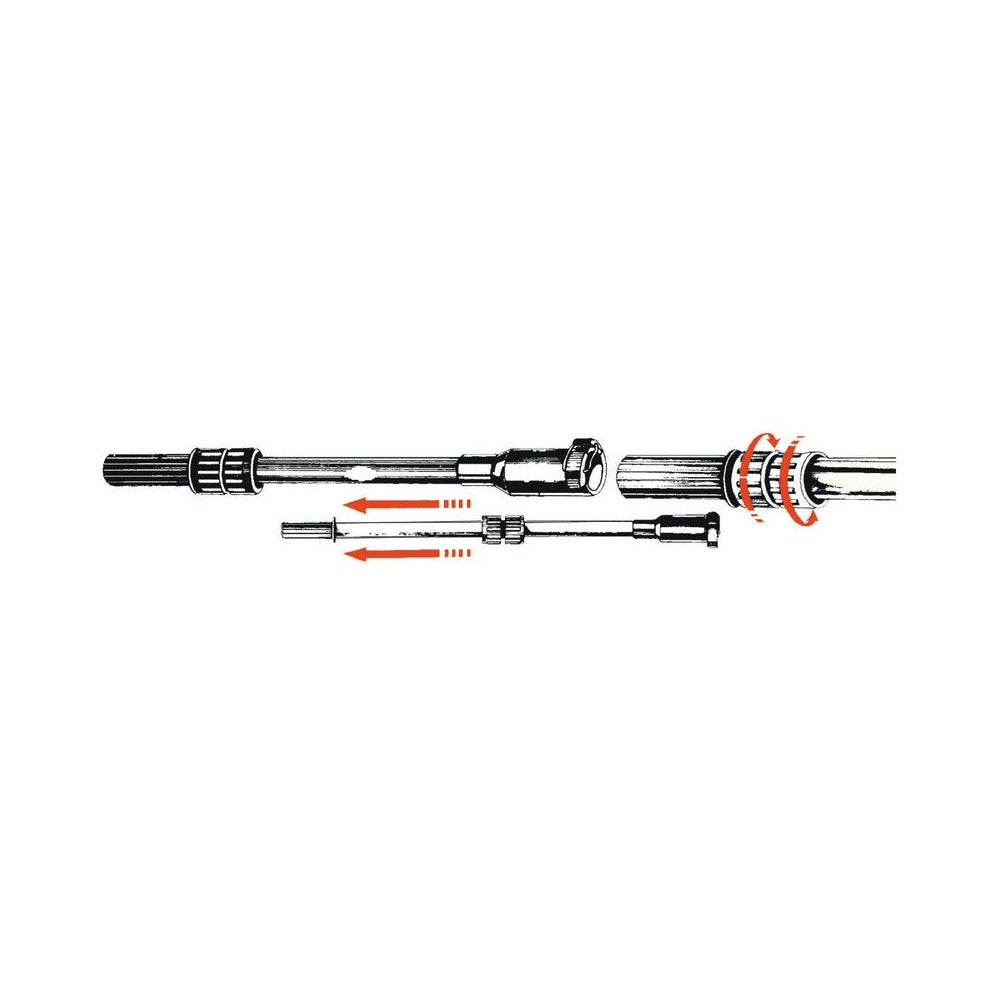 Snap extension rod for outboard engines