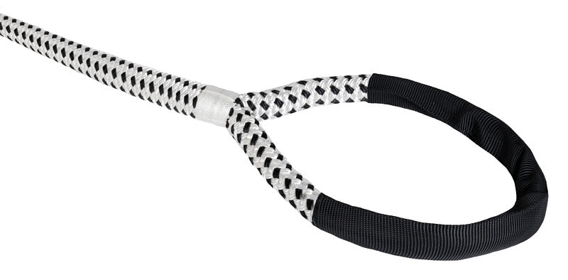 Kiinnitysköysi, jossa on liitosrengas ja vahvistettu kansi