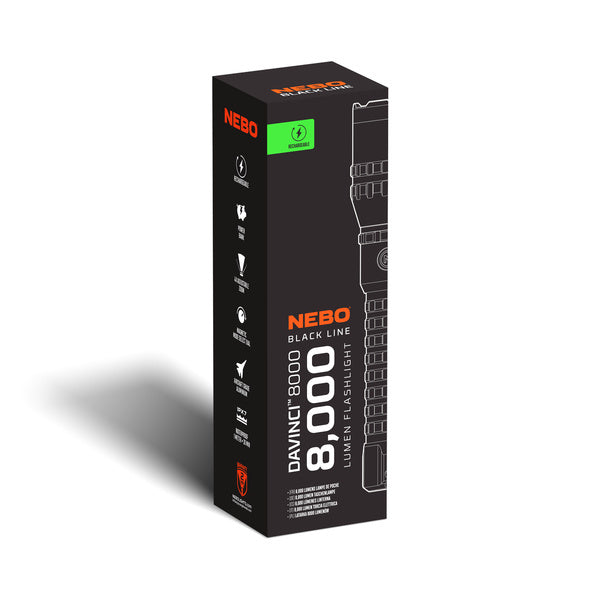 Davinci 8000 - Black line I Ladattava käsivalaisin