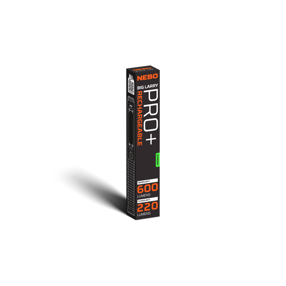 Big Larry Pro Plus ladattava työvalaisin - Black Line