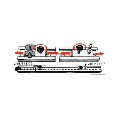 Traveller sliding system for awnings