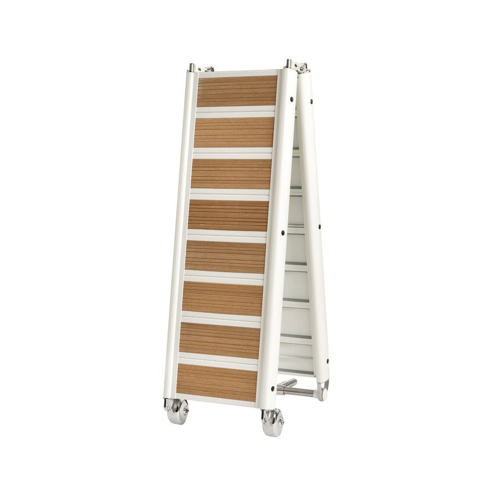 Foldable alloy gangway with inserts