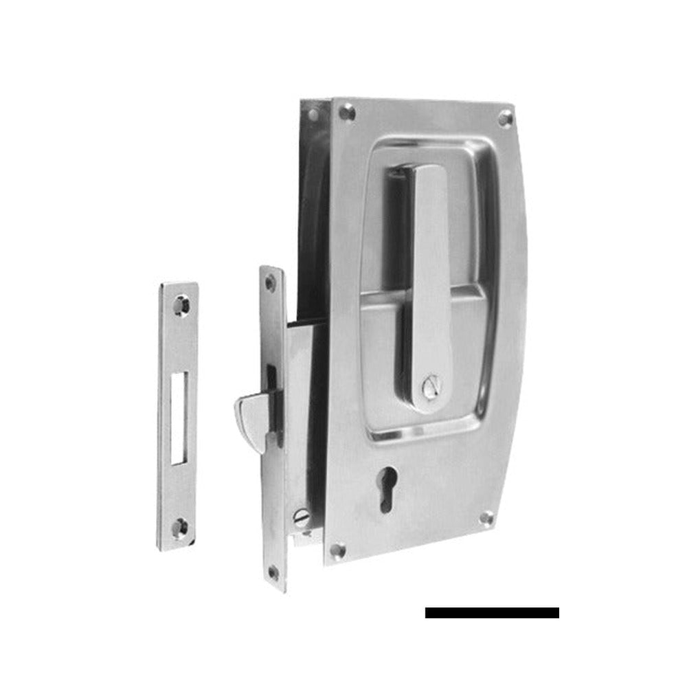Recess-fit lock for sliding doors