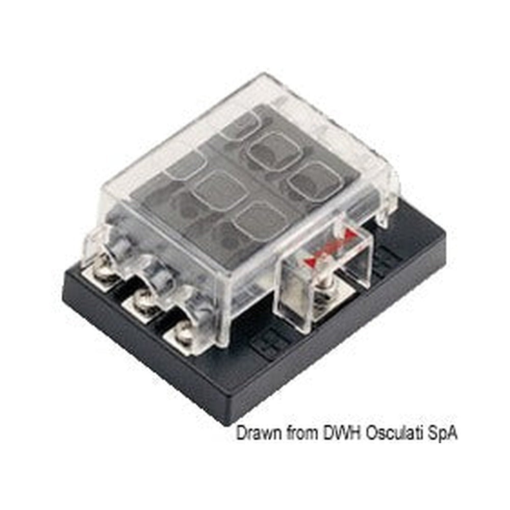 Standard blade fuse holder box with common positiv