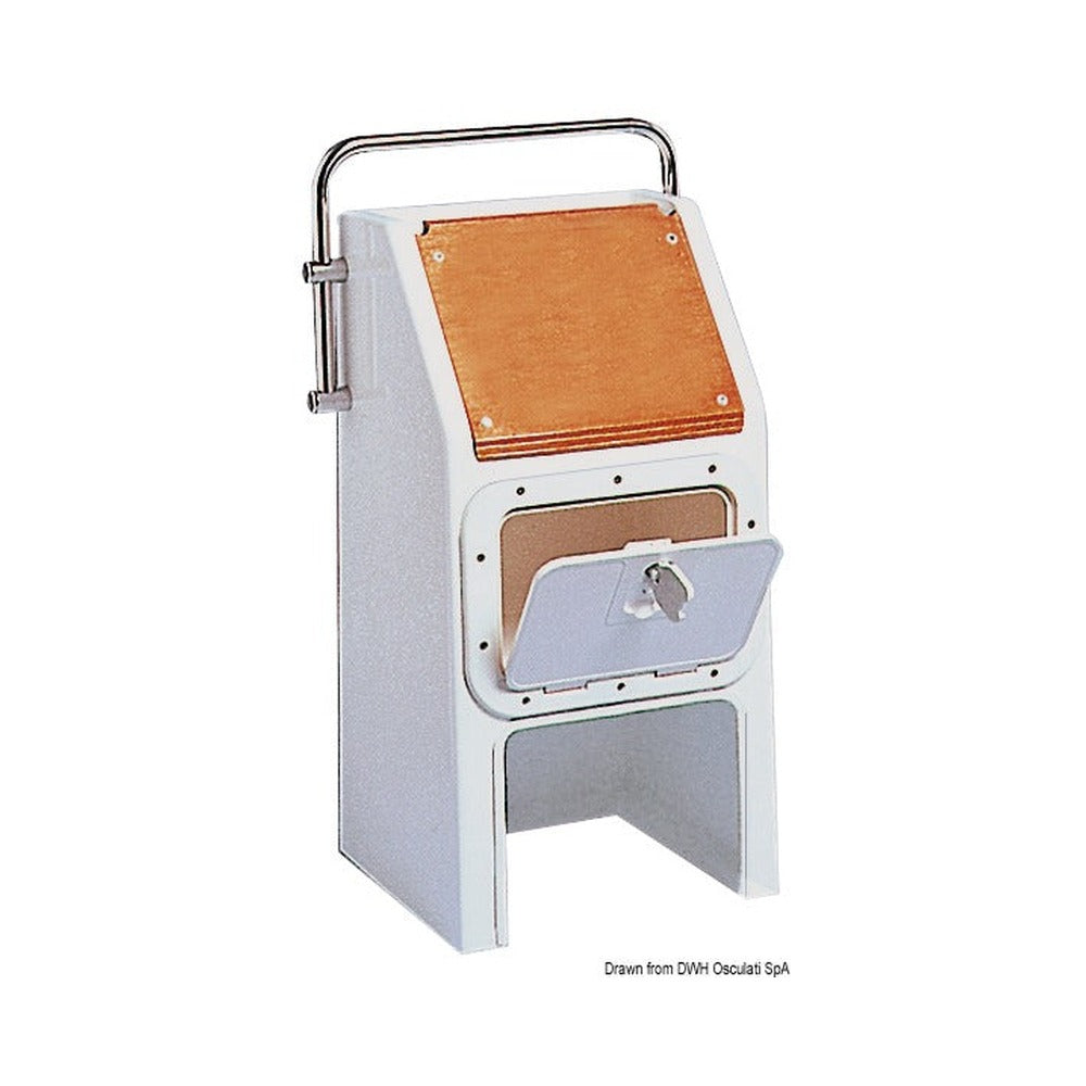 Steering console with wooden inserts