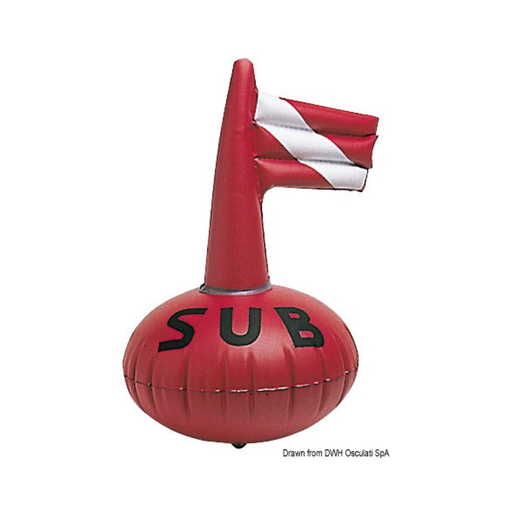 Inflatable diver signal buoy