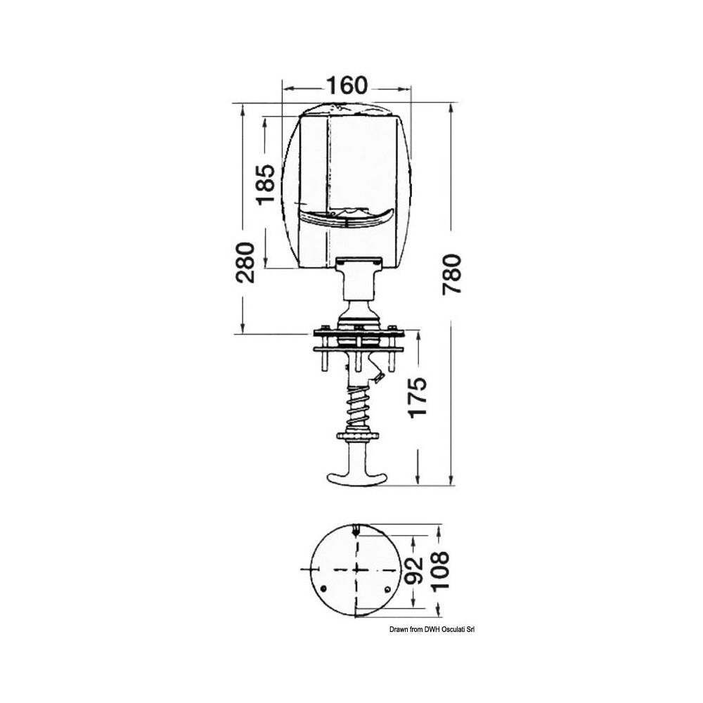 DHR high-beam light adjustable from inside - 24 V
