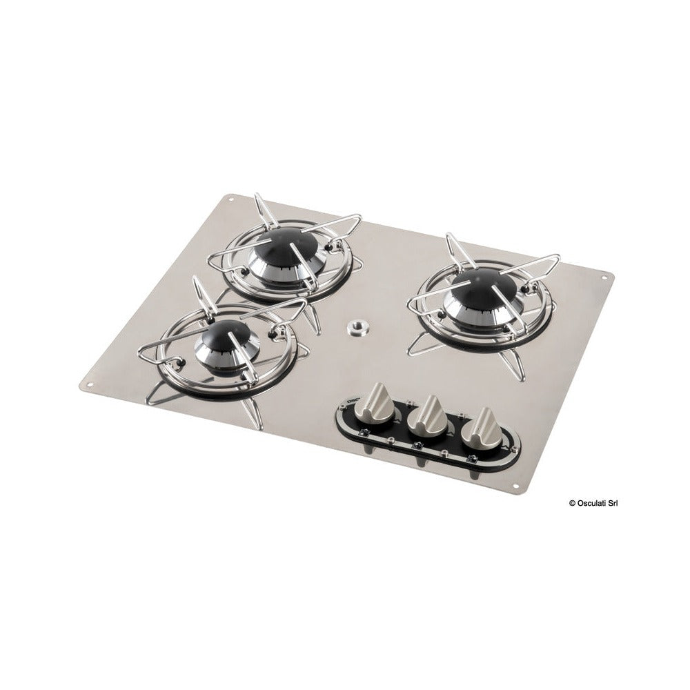 Stainless steel flush mount hob unit