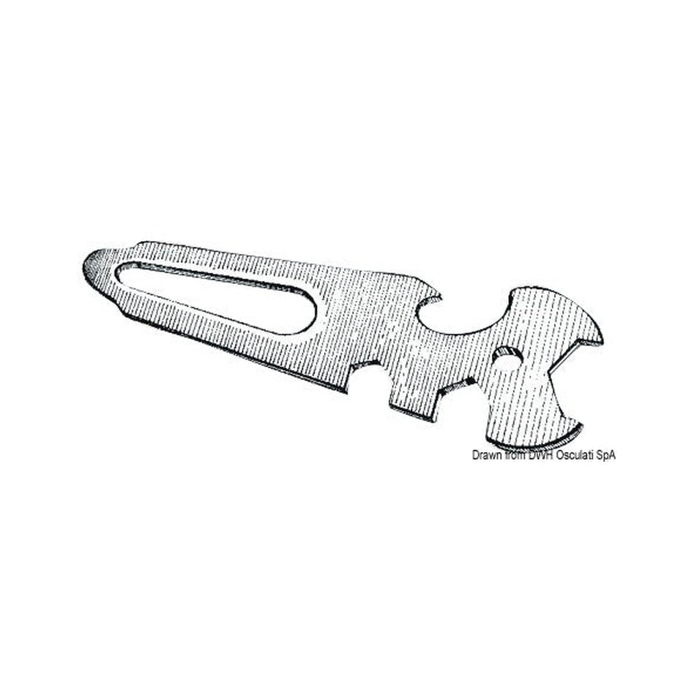 Multi-purpose tool made of AISI 316 stainless stee