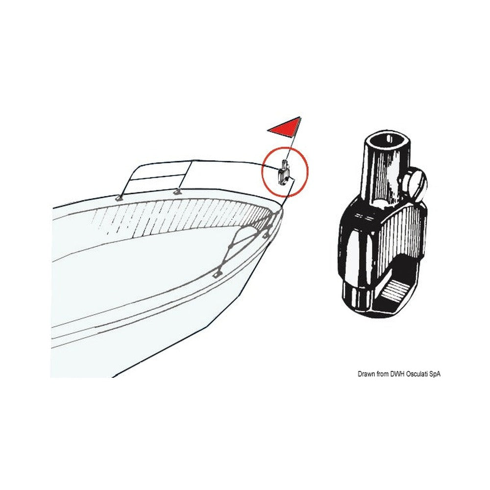 Flagstaff socket, pushpit or handrail mounting