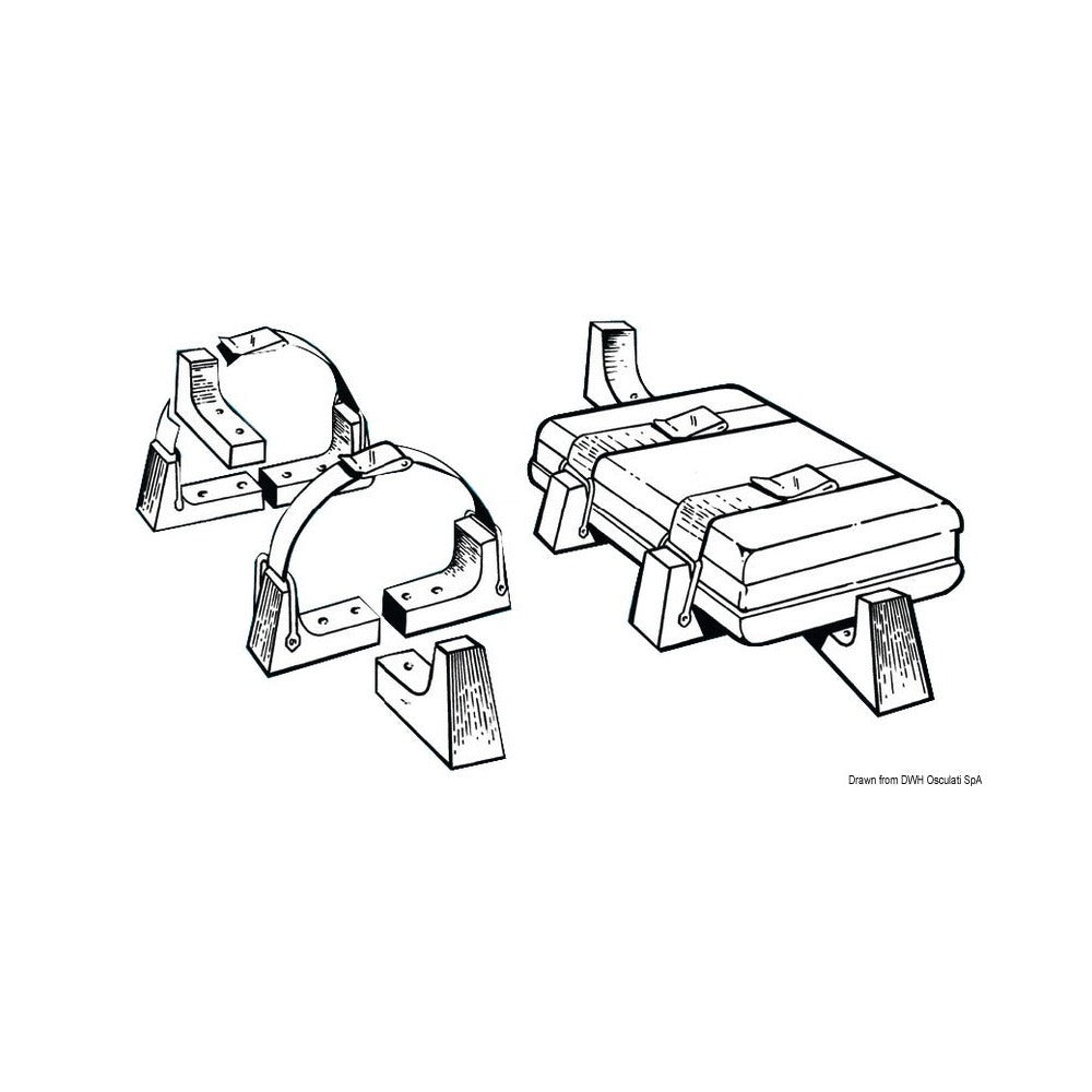 Mounting kit for liferafts in stiff case
