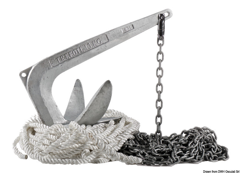 Ankkuriköysisetti: naru, ketju, liitin ja ankkuri