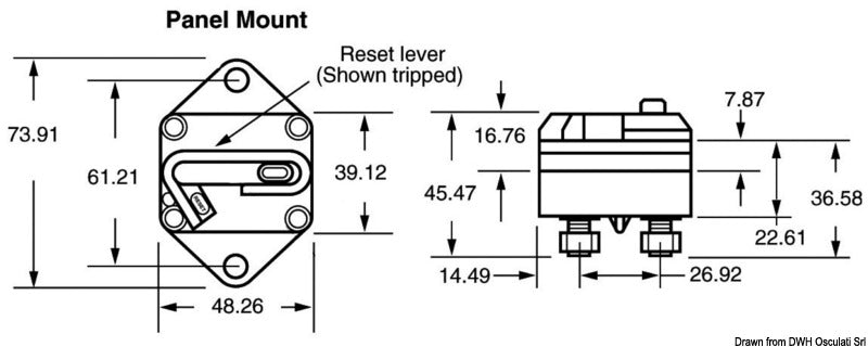 Rubber seal for series 02.750.XX for Built-in thermal switch 100 A
