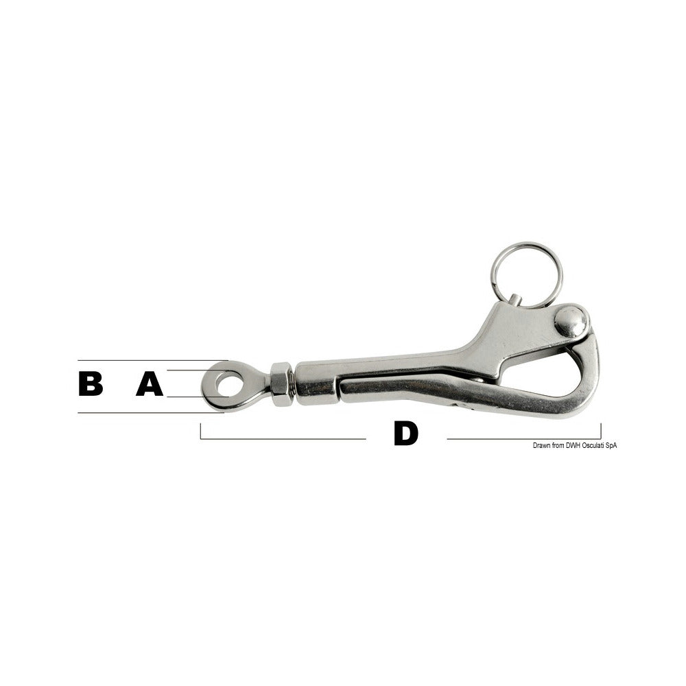 Pelican hook shackle for openable guardrails