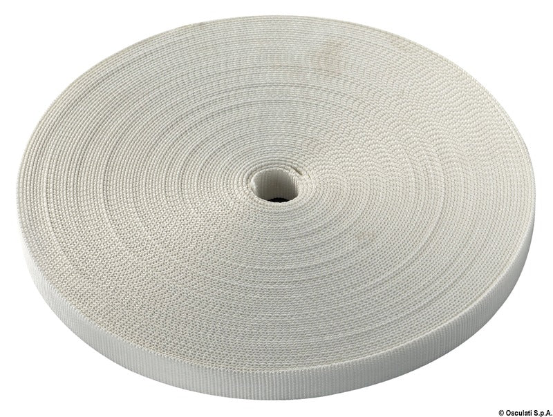 High-strength polyester webbing band