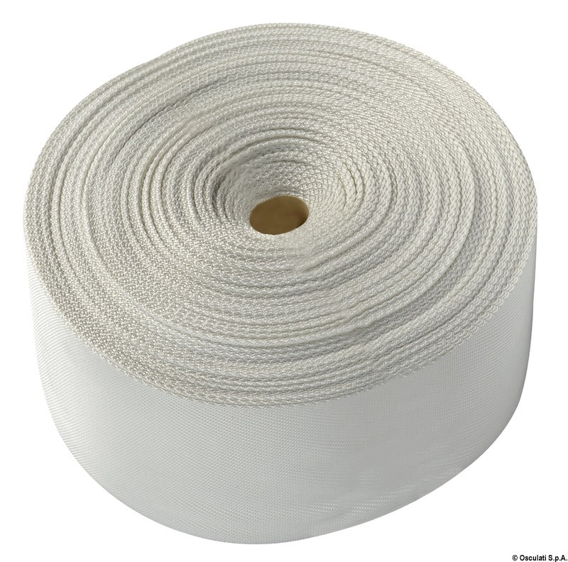 High-strength polyester webbing band