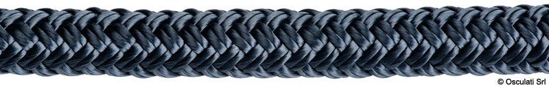 Dubbelflätad lina av mjukspunnen högstyrka polyester, 16 × 5–16 mm Ø strands, 24 × 18–24 mm Ø strands.