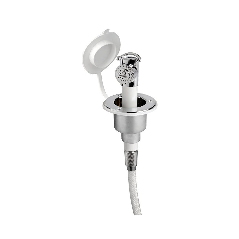 Deck shower with Mizar push-button shower head