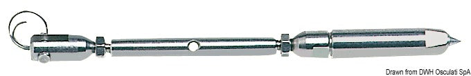 Turned rigging screws with built-in terminal suitable for Parafil cables