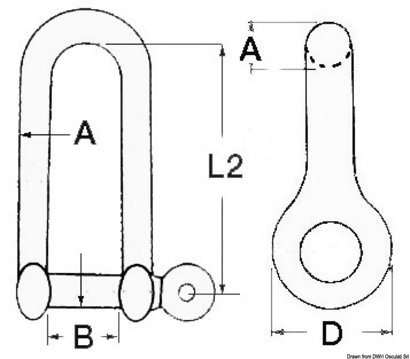 Long 'D' shackles