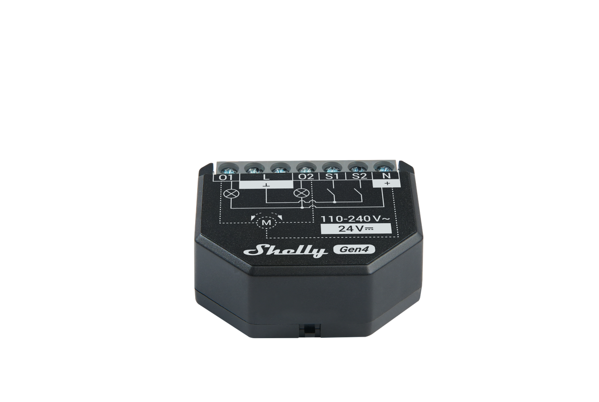 Shelly 2PM Gen4 -rele, 4 kpl, Matter/Zigbee, 24 V DC & 230 V