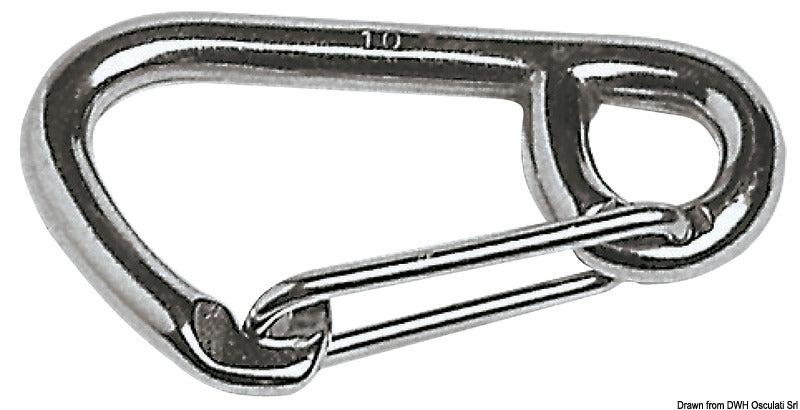 Snap-hooks with large opening, made of stainless steel