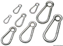 Carbine hooks made of mirror polished AISI 316 stainless steel