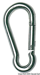 Carbine hooks made of mirror polished AISI 316 stainless steel
