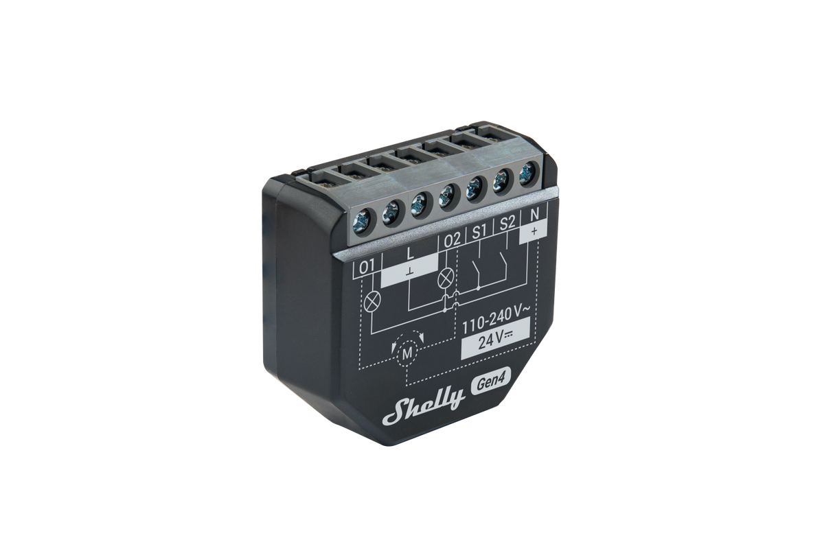 Shelly 2PM Gen4-relé, 2-pakning, Matter/Zigbee, 24 V DC & 230 V