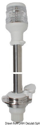 Ankarljus med utdragbart kompaktspö från däck.