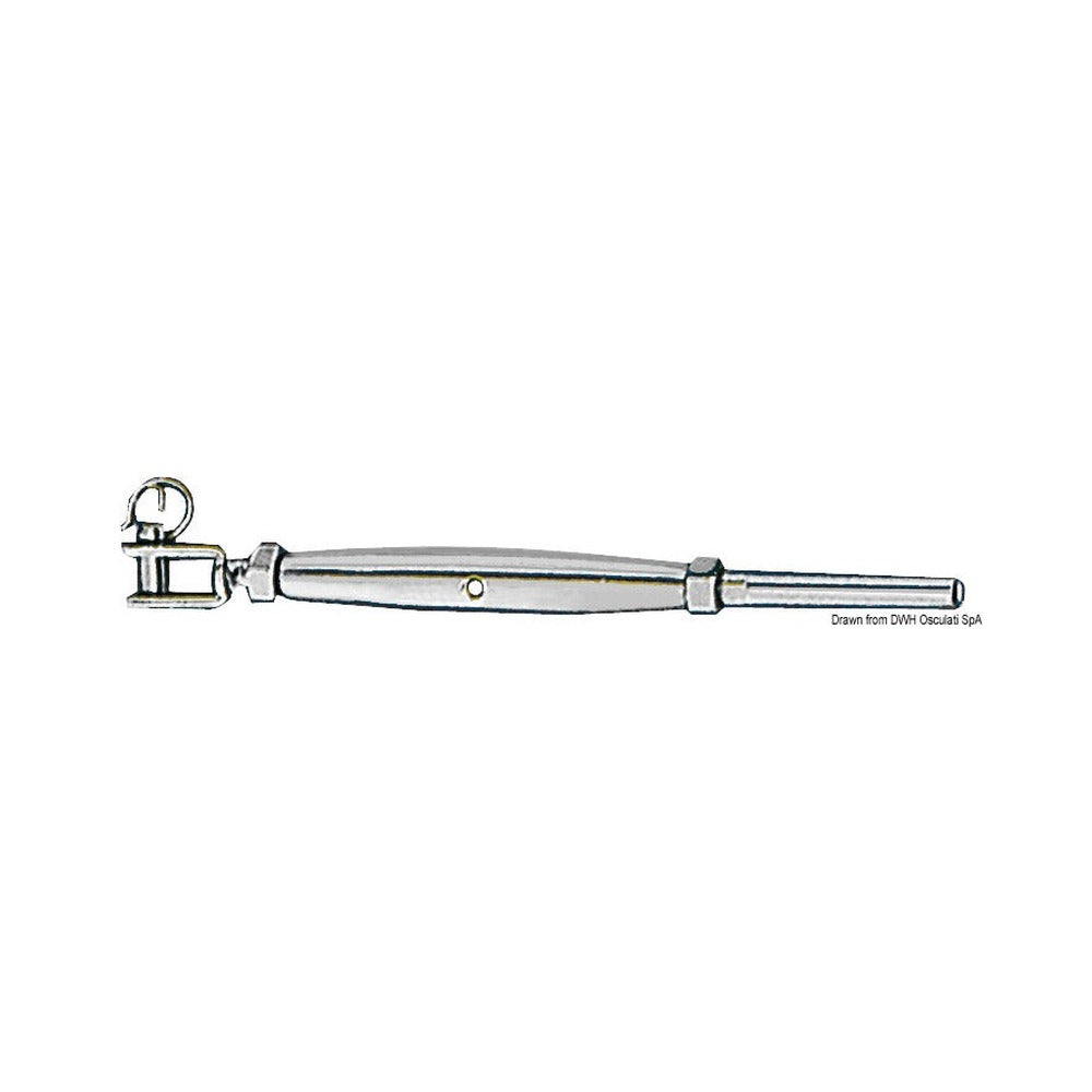 Rigging screws with fixed jaw and press-fitting te