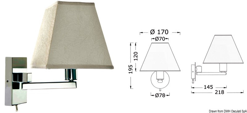 Articulated spotlight diecast brass